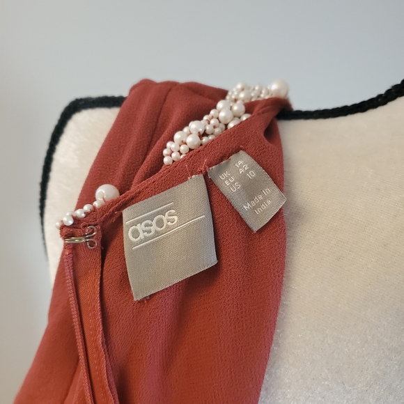 Asos look like two piece midi embroidery dress size 10 - Picture 10 of 10